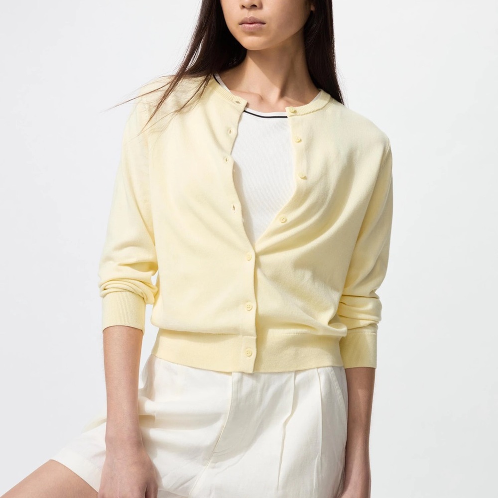 Butter Yellow Cotton Cardigan